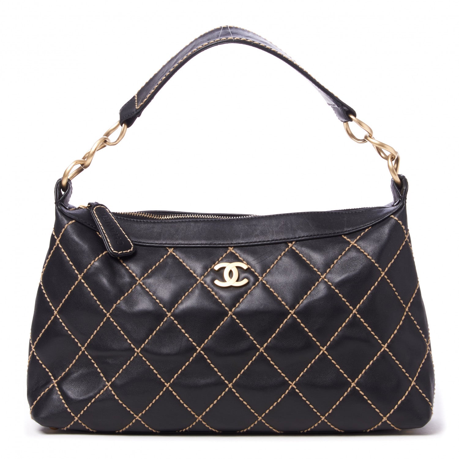 Chanel Calfskin Wild Stitch Hobo Black 1 of 9