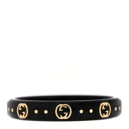 Gucci 18K Yellow Gold Synthetic Corundum Icon Ring Black 62 10 3 of 5