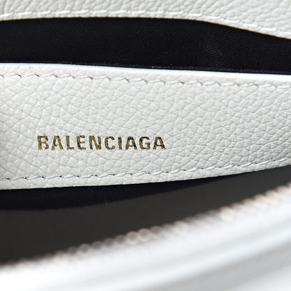 Balenciaga Grained Calfskin Logo XXS Ville Top Handle Bag White Fluo Pink 6 of 9