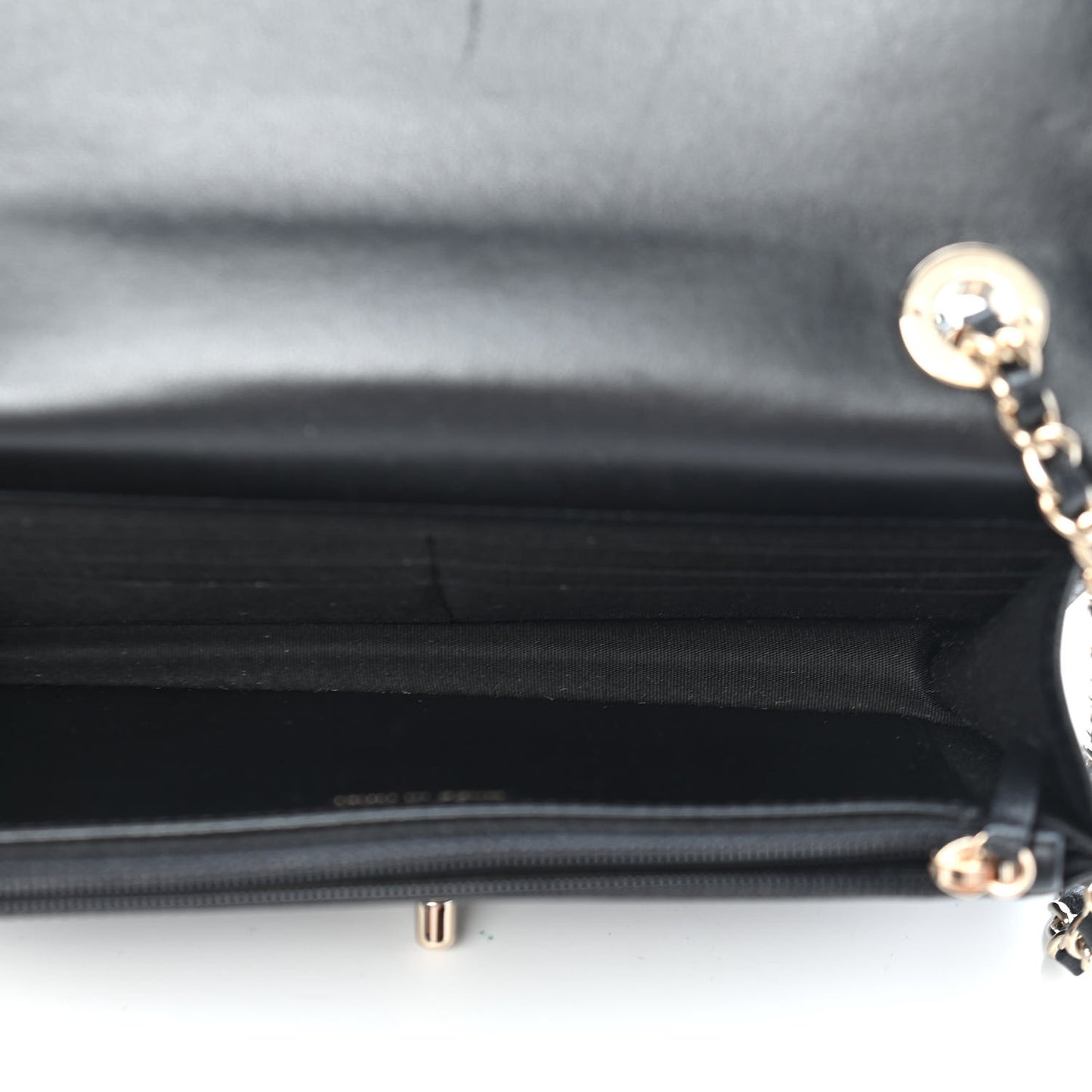 Lambskin Quilted Trendy CC Wallet On Chain WOC Black