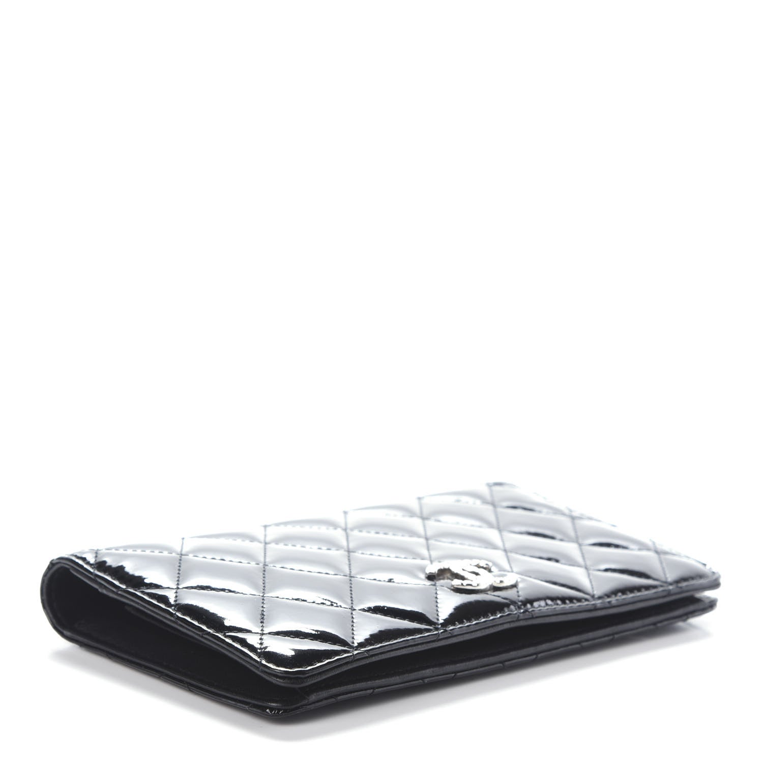 Chanel Patent Quilted Brilliant Yen Wallet Black 4 of 7