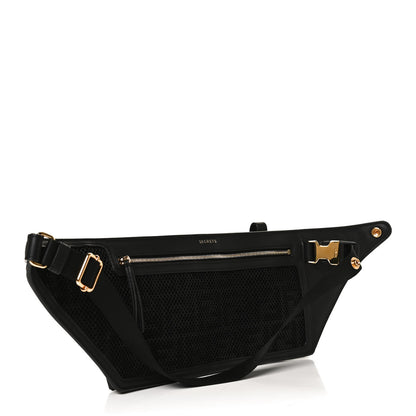 Fendi Vitello Grace Matte 3 Pocket Belt Pouch Black 2 of 10