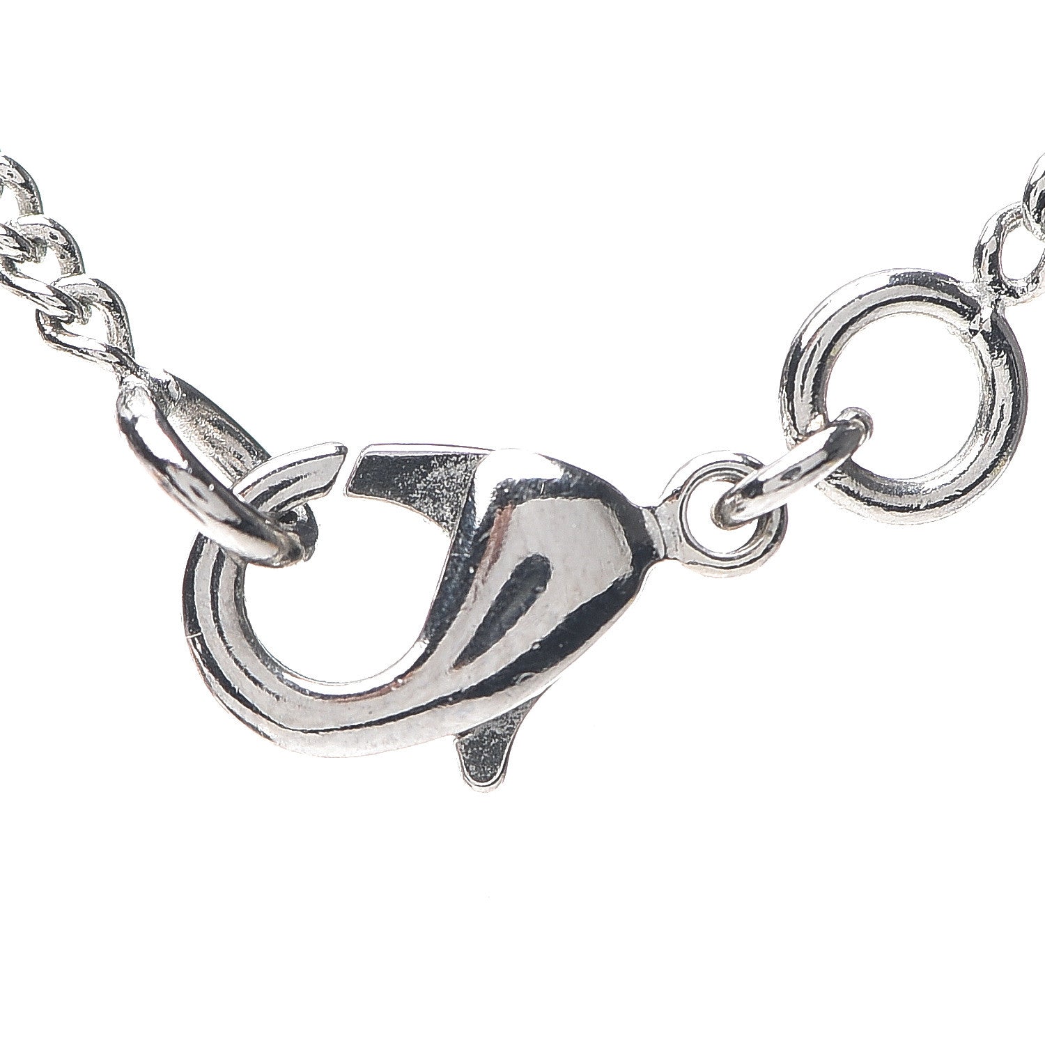 Chanel Crystal CC Pendant Necklace Silver 4 of 5