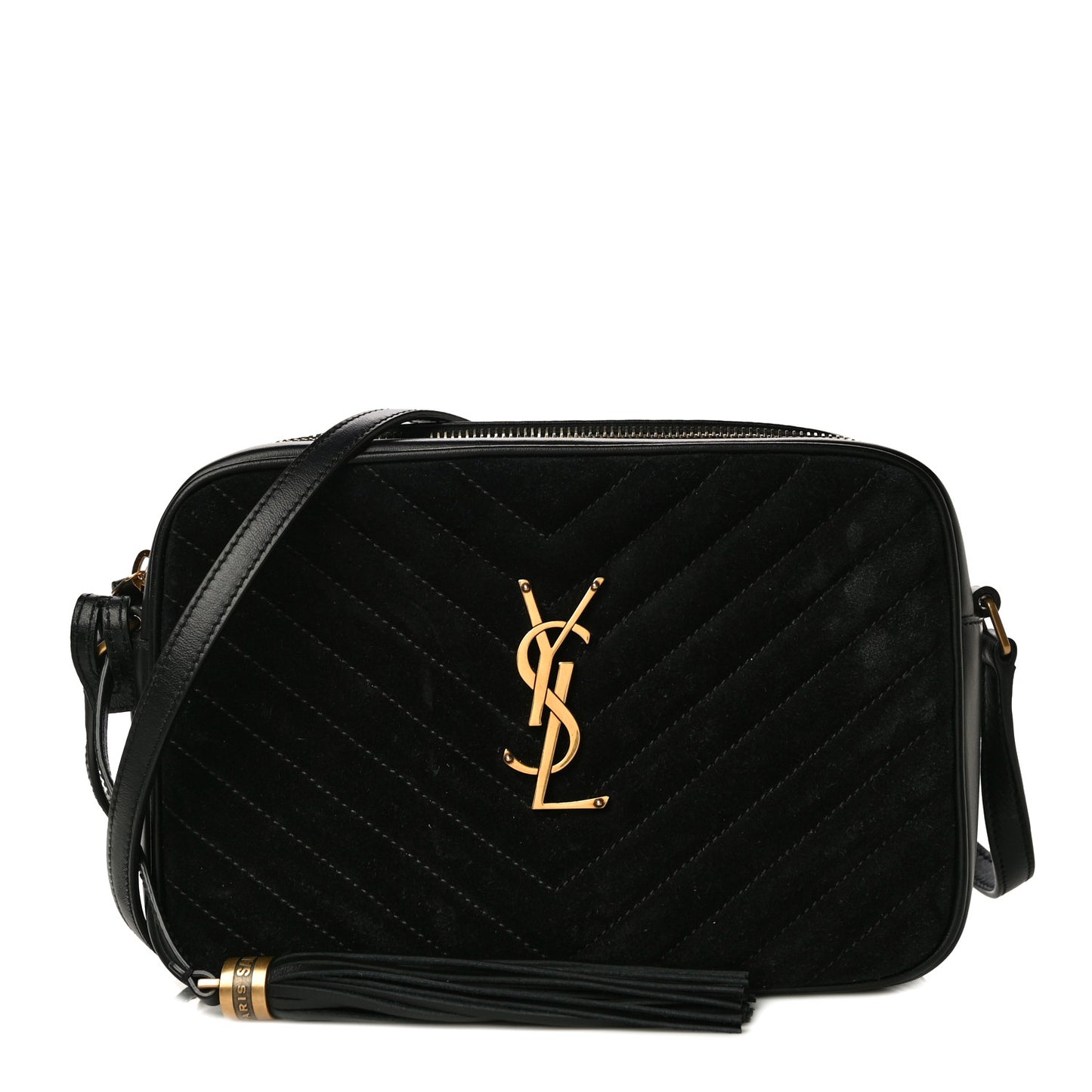 Suede Calfskin Monogram Lou Camera Bag Black