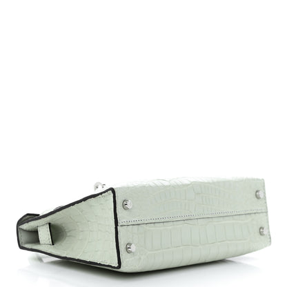 Hermes Matte Alligator Mini Kelly Sellier 20 Gris Neve 4 of 11