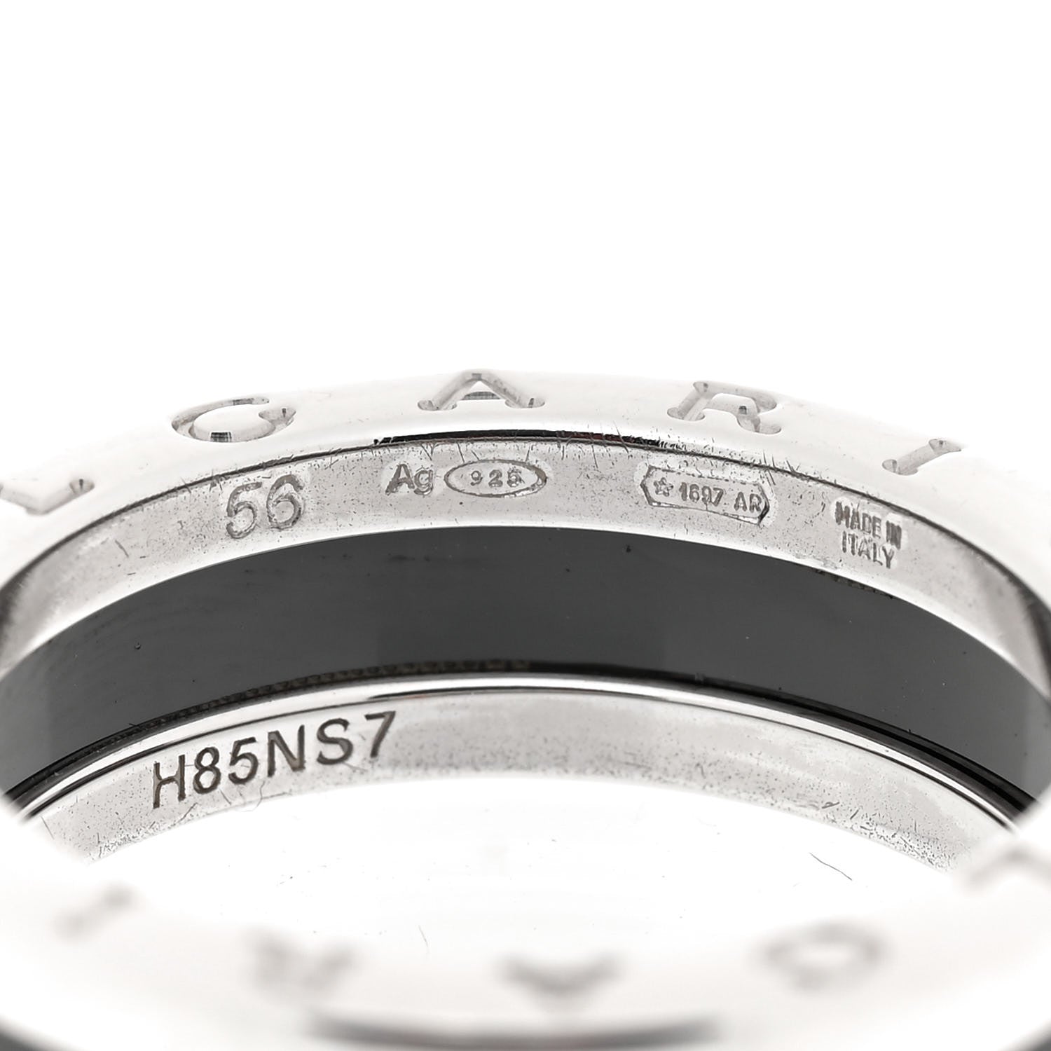 Bulgari Sterling Silver Ceramic Save The Children One-Band Ring 56 7.5 4 of 6