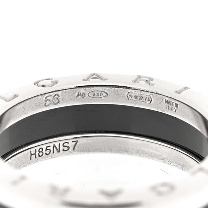 Bulgari Sterling Silver Ceramic Save The Children One-Band Ring 56 7.5 4 of 6