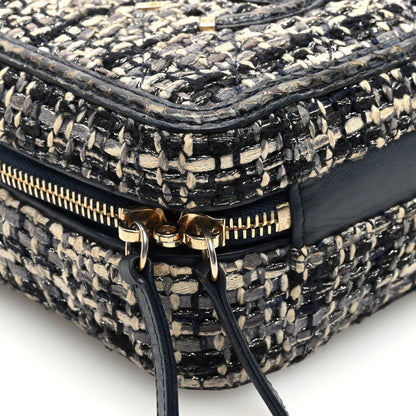 Chanel Tweed Snakeskin Quilted Small CC Filigree Vanity Case Navy Multicolor 9 of 10