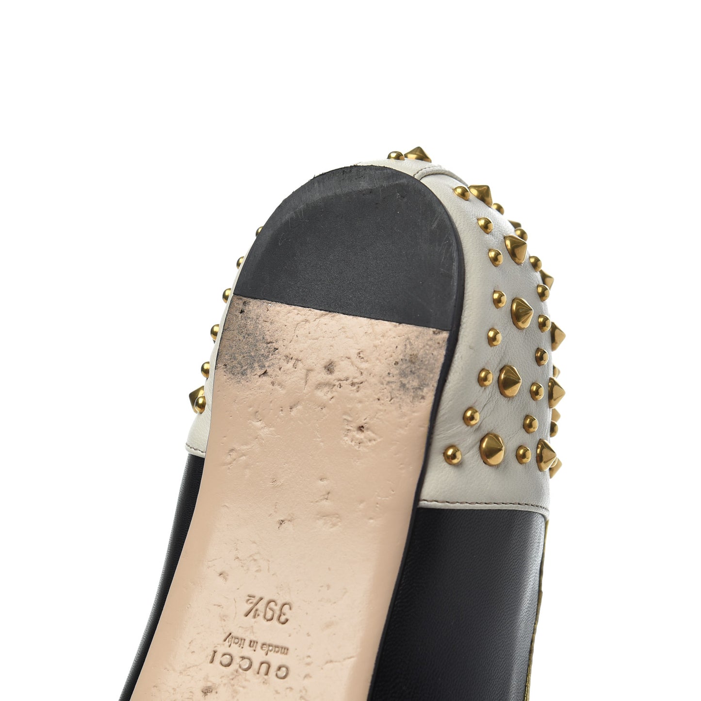 Calfskin Studded Lexi Ballerina Flats 39.5 Black