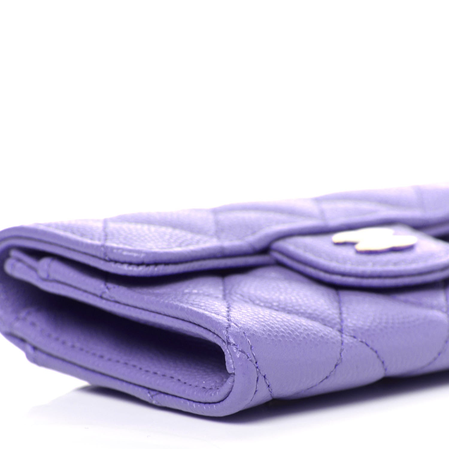 Chanel Caviar Quilted Flap Card Holder Wallet Purple 9 of 12