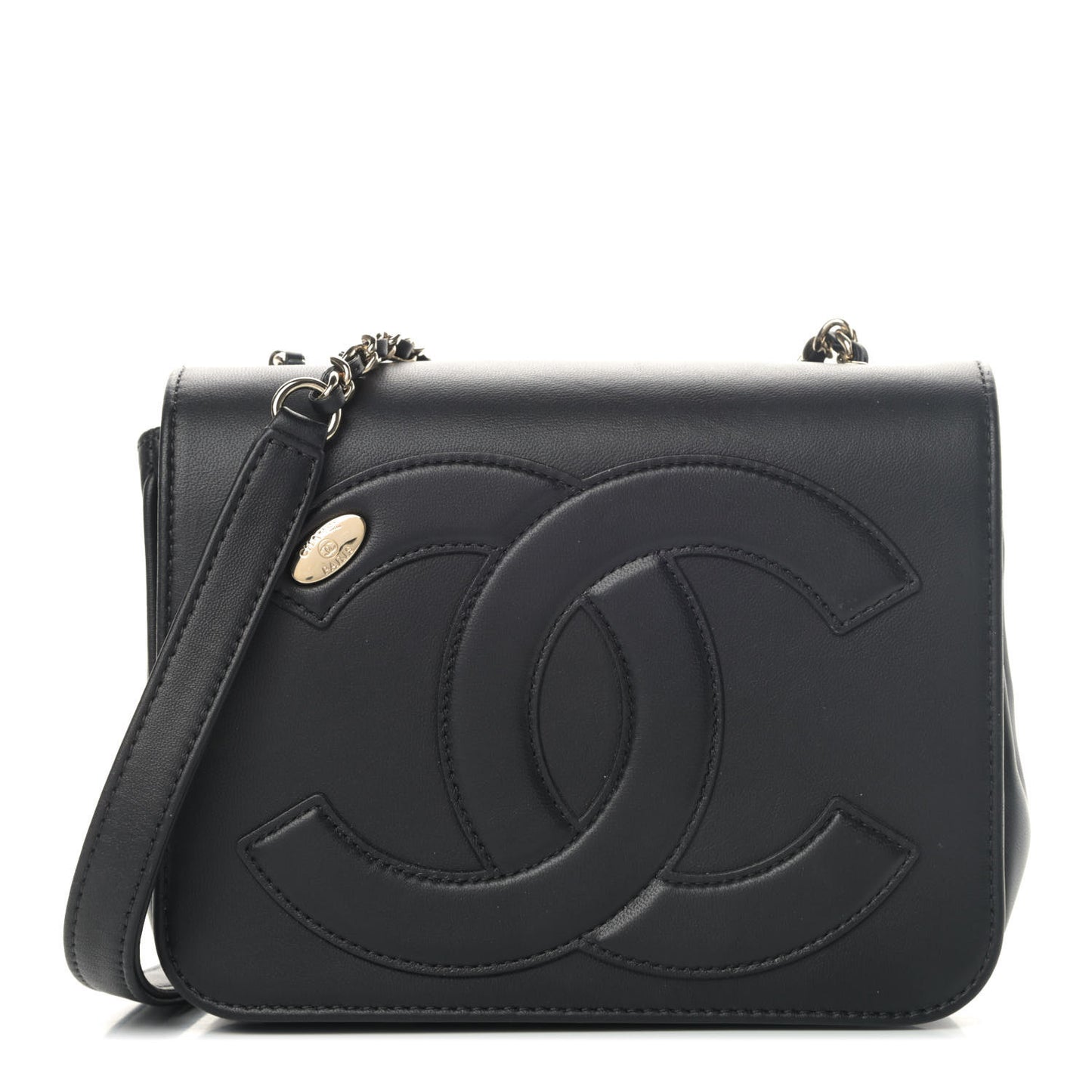 Lambskin CC Mania Flap Bag Black