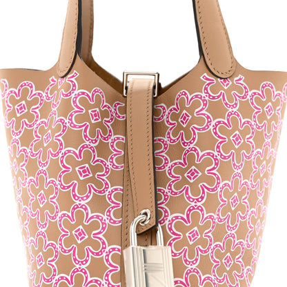 Hermes Swift Micro Lucky Daisy Picotin Lock Chai Rose White 8 of 11