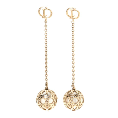 Christian Dior Pearl Secret Cannage Mise En Dior Tribales Dangle Earrings Gold 1 of 3