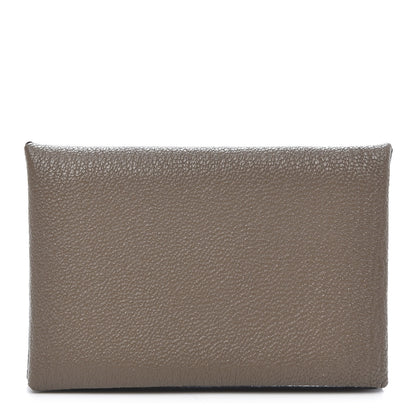Hermes Chevre Mysore Calvi Card Case Etoupe 1 of 7
