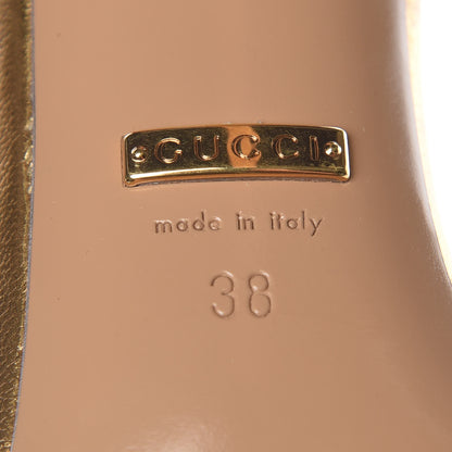 Gucci Metallic Nappa High Heel Sandals 38 Gold 7 of 9