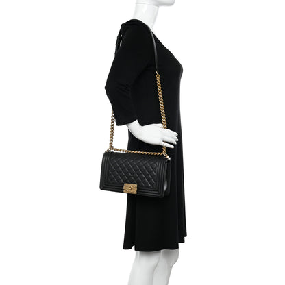 Chanel Caviar Quilted Medium Boy Flap Black 2 of 9