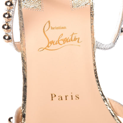Christian Louboutin Specchio Vintage Galeria Flat Sandals 40 Platine Light Gold 6 of 8