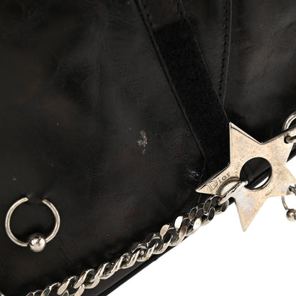 Christian Dior Calfskin Hardcore Pierced Saddle Bag Black 10 of 21