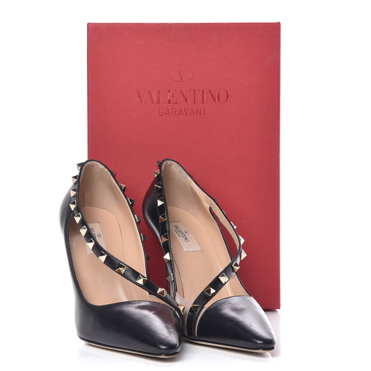 Nappa Rockstud Cross Strap D'Orsay 105mm Pumps 39.5 Black