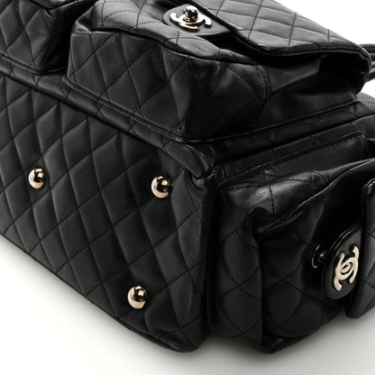 Chanel Calfskin Quilted Large Cambon Multipocket Reporter Black White 9 of 10