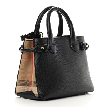 Burberry Derby Calfskin House Check Baby Banner Tote Black 3 of 19