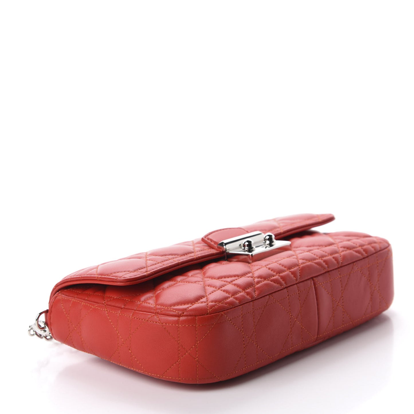 Lambskin Cannage Miss Dior Promenade Pouch Red