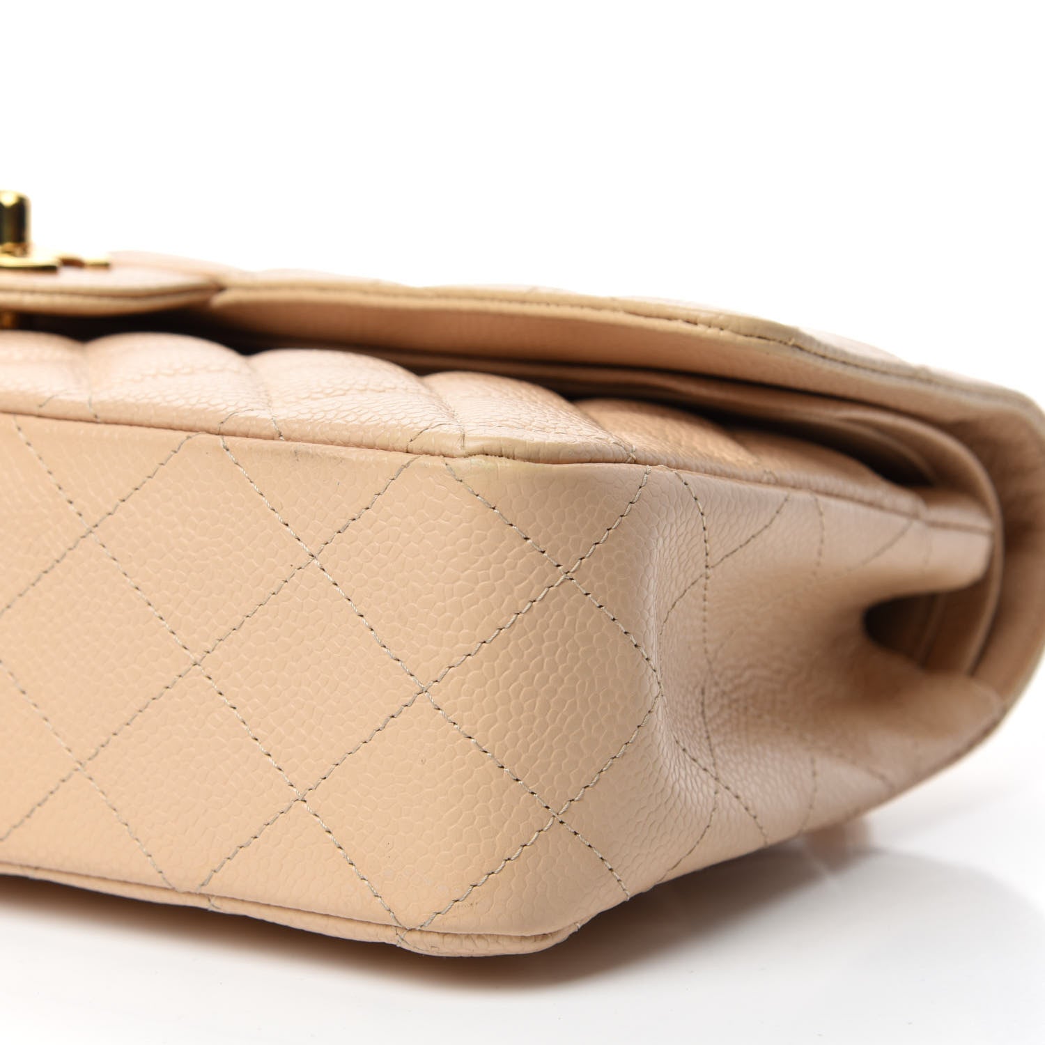 Chanel Caviar Quilted Medium Double Flap Light Beige 8 of 11