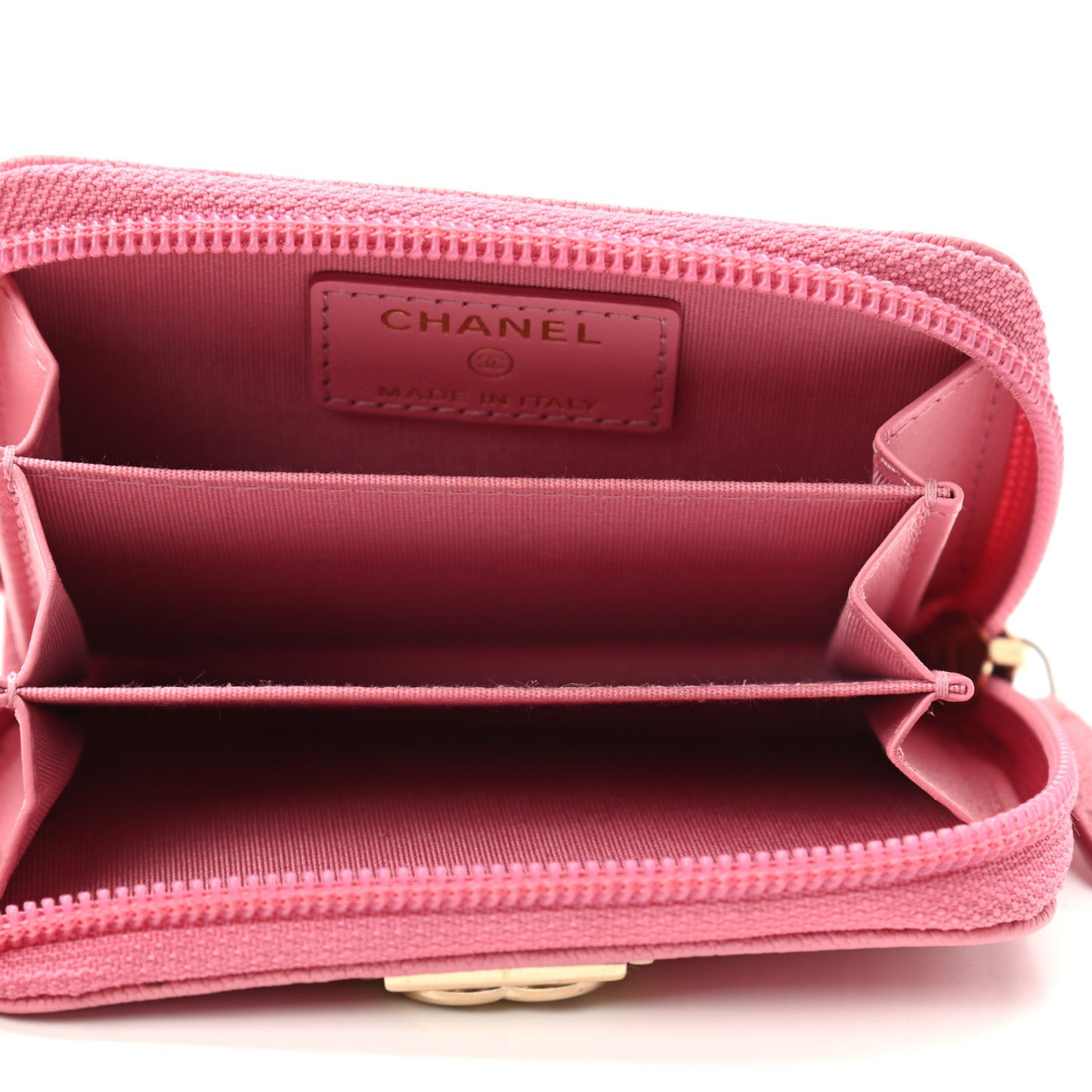 Caviar Quilted Boy Zip Around Coin Purse Wallet Pink
