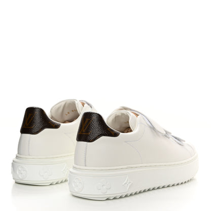 Louis Vuitton Lambskin Monogram Time Out Sneakers 37 White 4 of 9