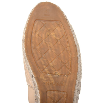 Chanel Lambskin Quilted CC Espadrilles 41 Beige 15 of 21