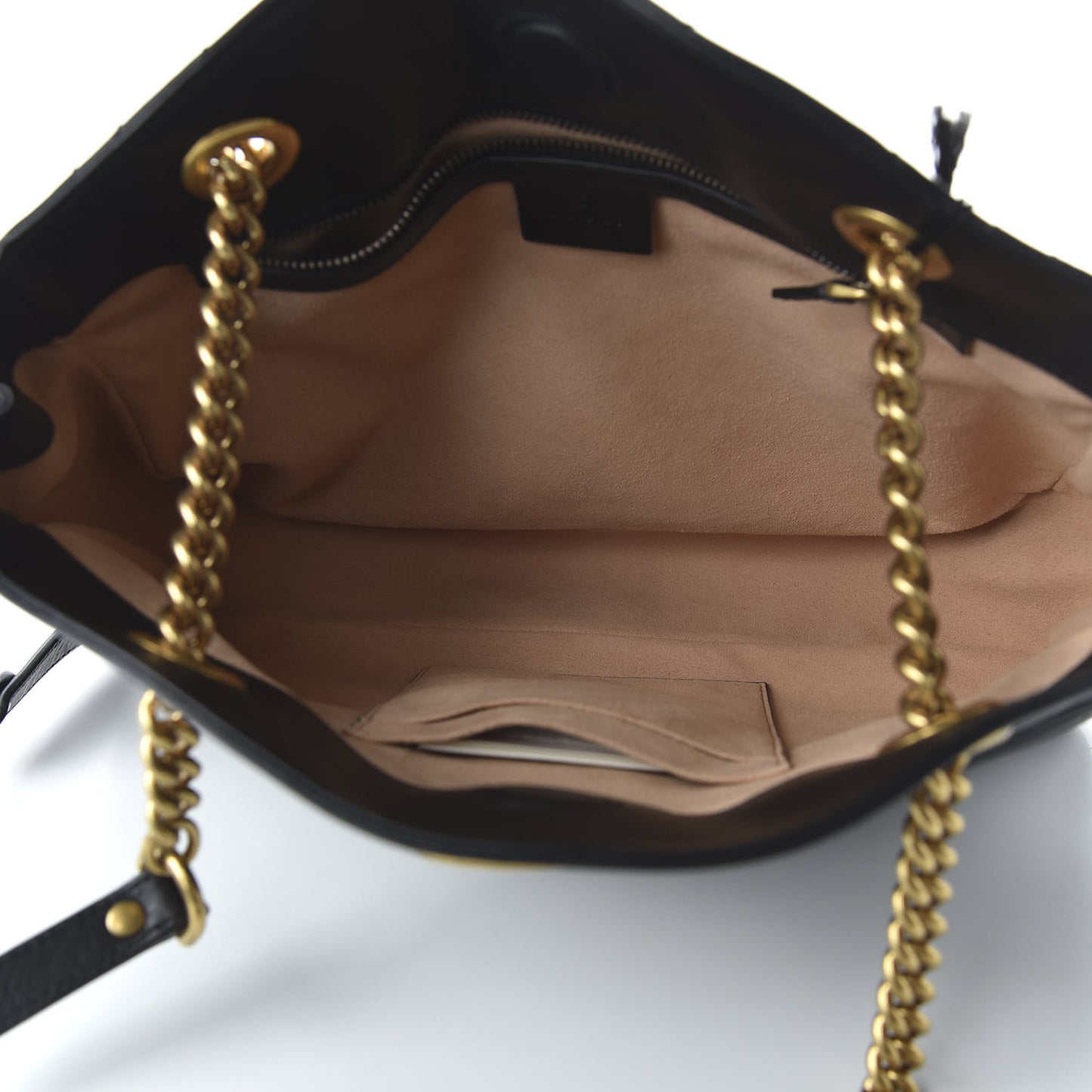 Calfskin Matelasse Medium GG Marmont Open Top Shoulder Bag Black