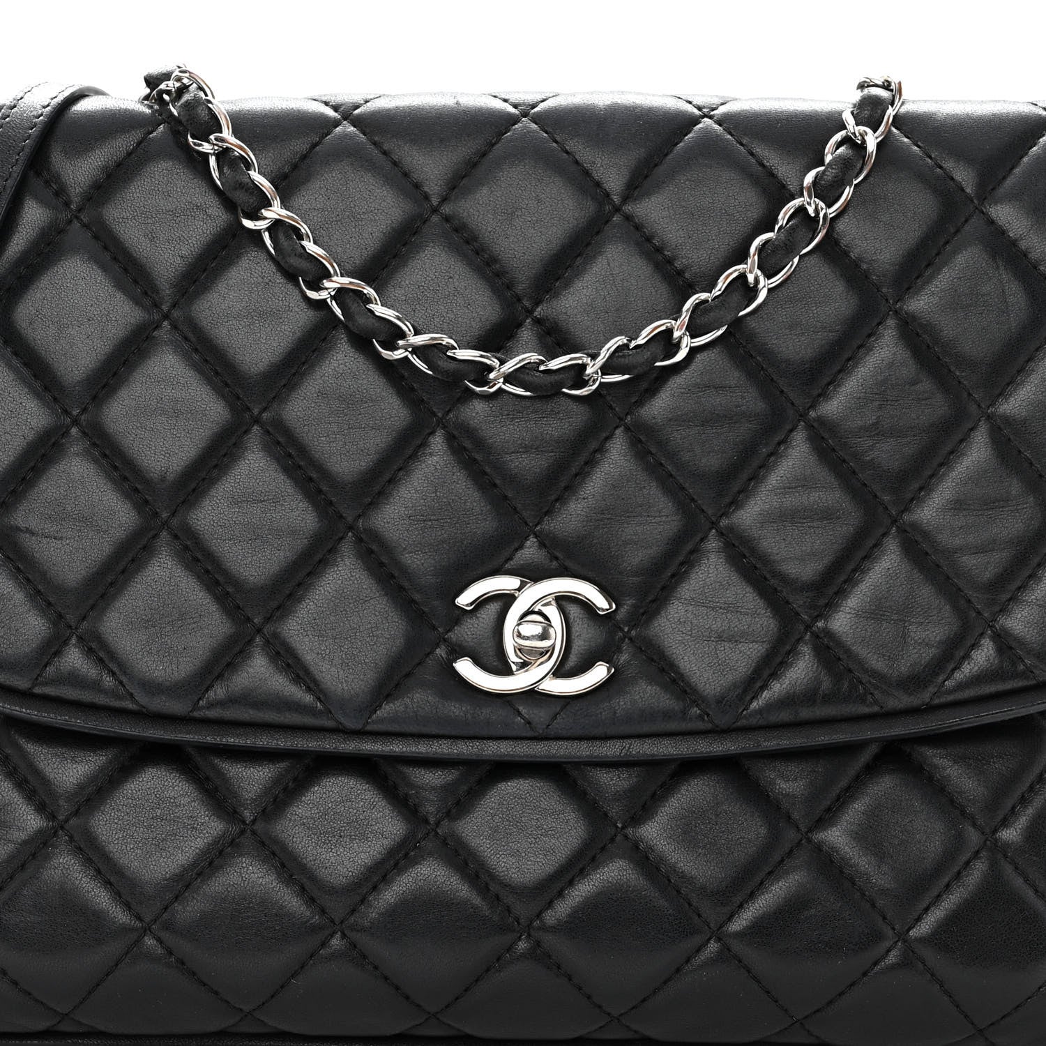 Chanel Lambskin Quilted Large Pagode Piping Flap Black 8 of 12