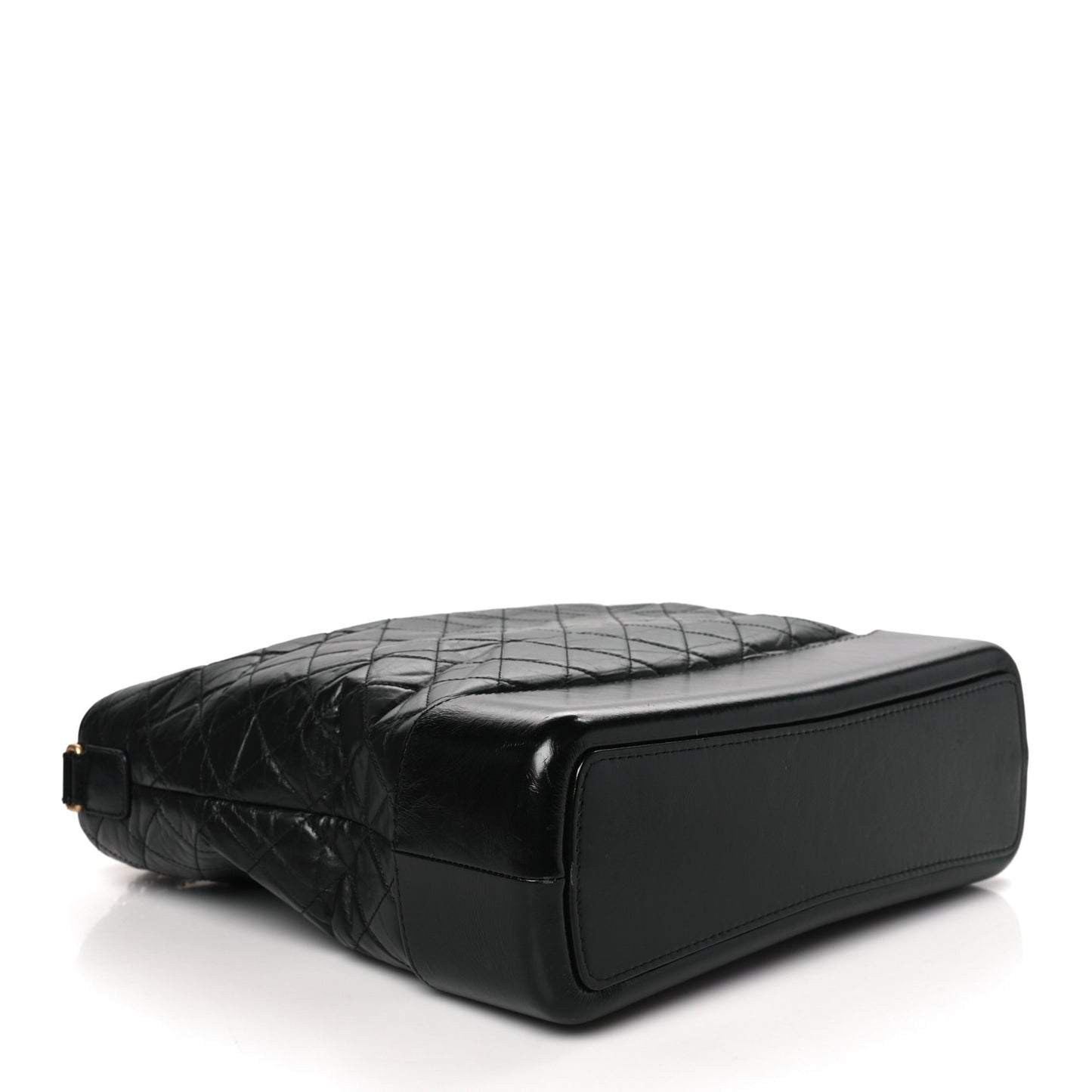 Aged Calfskin Quilted Maxi Gabrielle Hobo Black