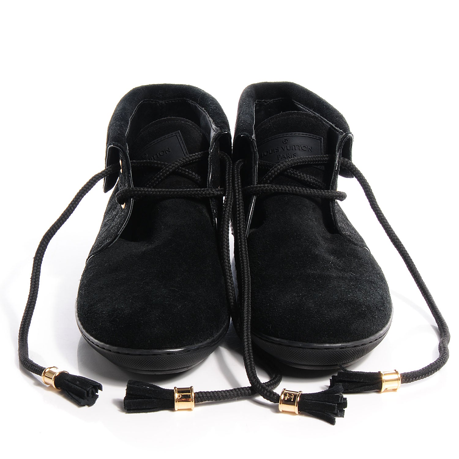 Louis Vuitton Suede Fold Over Sneakers 37 Black 2 of 8