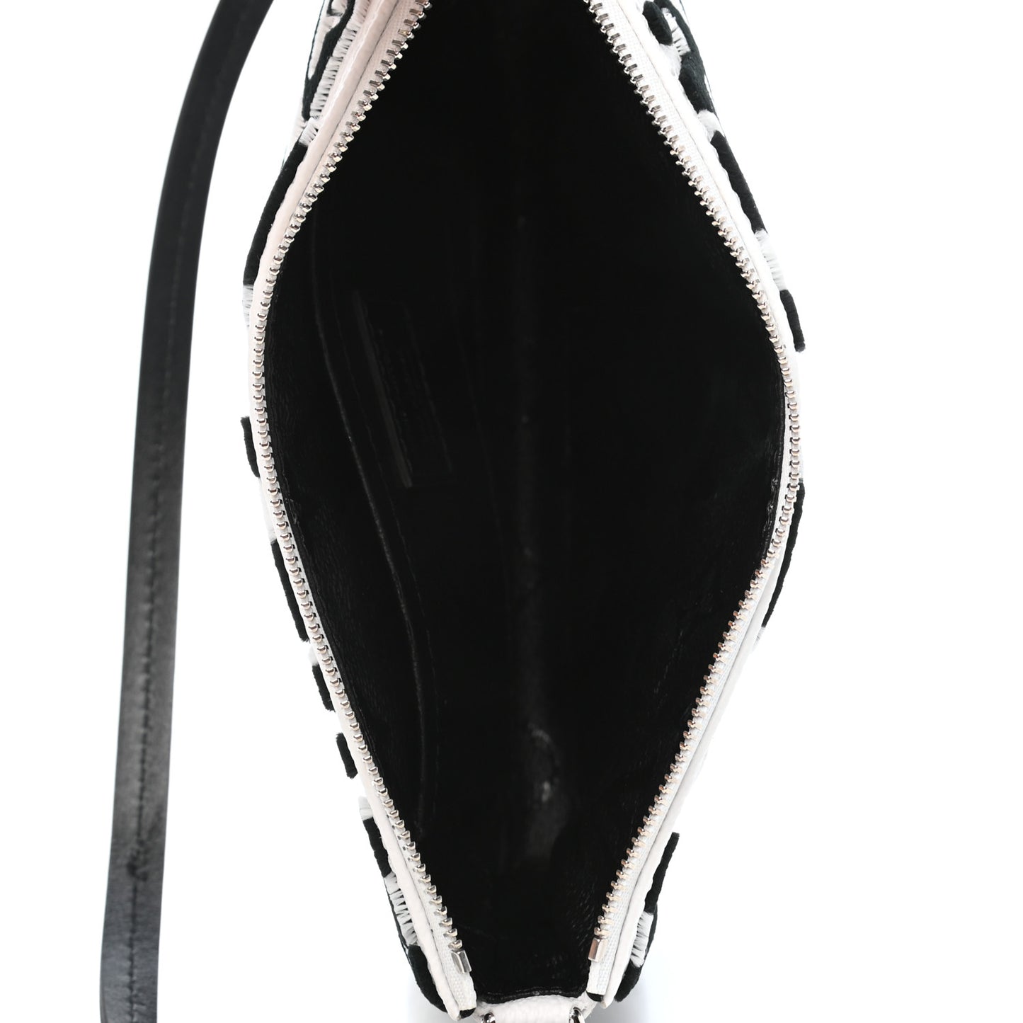 X UF Tufted Monogram Pochette Accessories White Black
