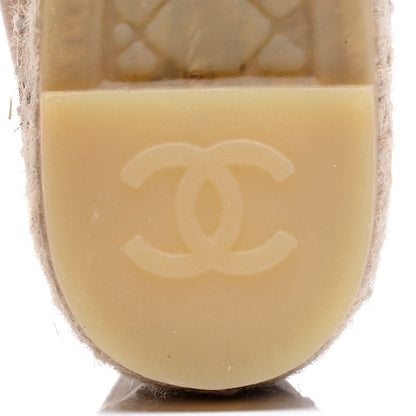 Chanel Lambskin CC Espadrilles 37 Beige Black 8 of 10