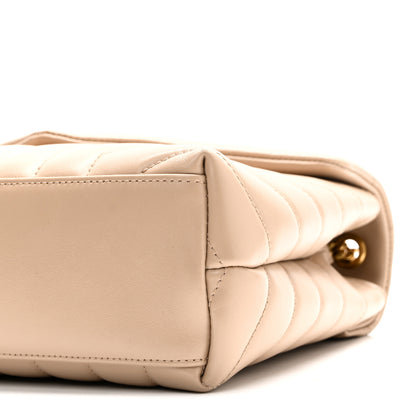 Saint Laurent Calfskin Y Quilted Monogram Small Loulou Chain Satchel Dark Beige 10 of 11