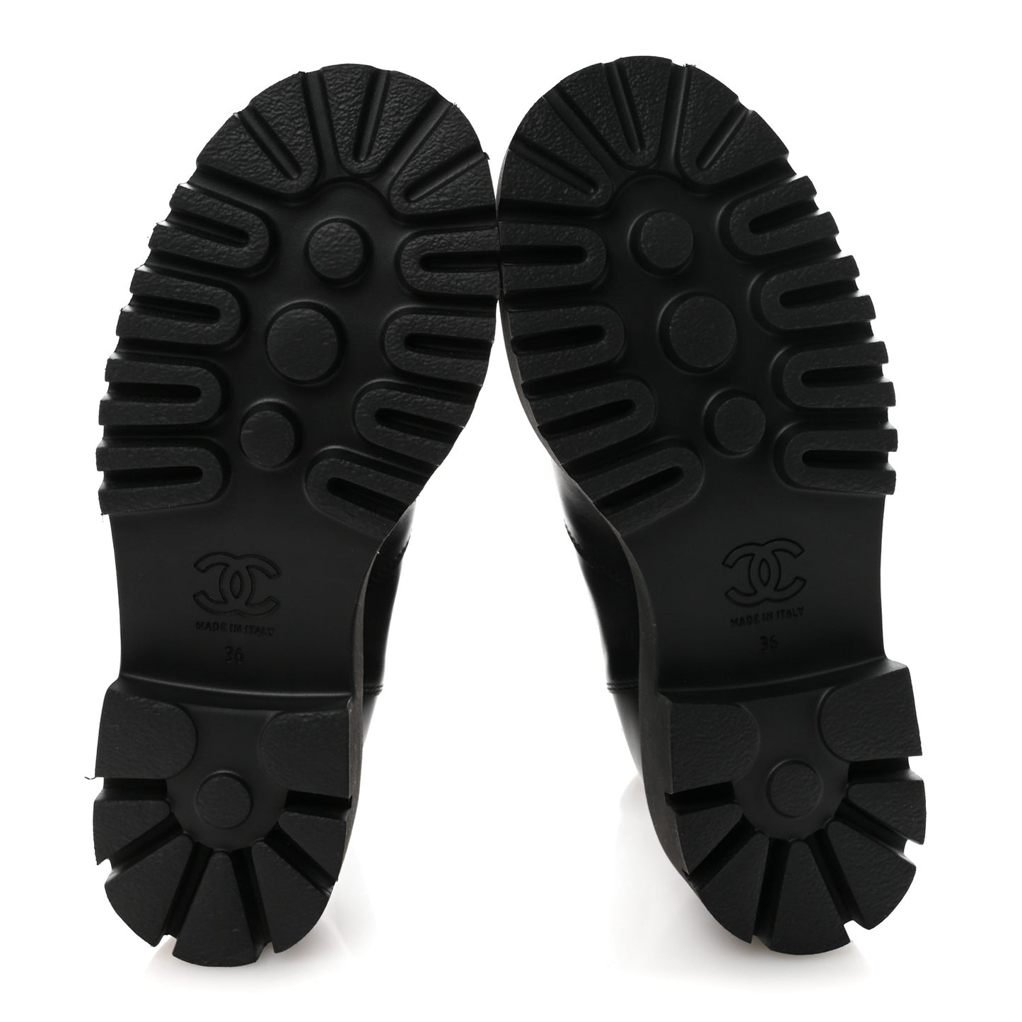 Calfskin Cap Toe CC Short Boots 36 Black