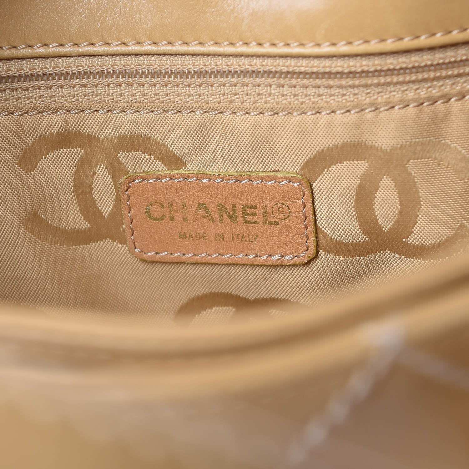 Chanel Calfskin Contrast Stitch Surpique Tote Beige 7 of 14