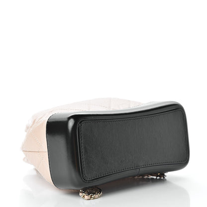 Chanel Aged Calfskin Quilted Small Gabrielle Backpack Beige Black 4 of 10