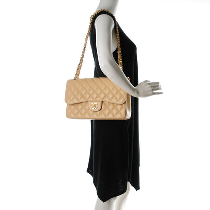 Chanel Caviar Quilted Jumbo Double Flap Beige Clair 2 of 7