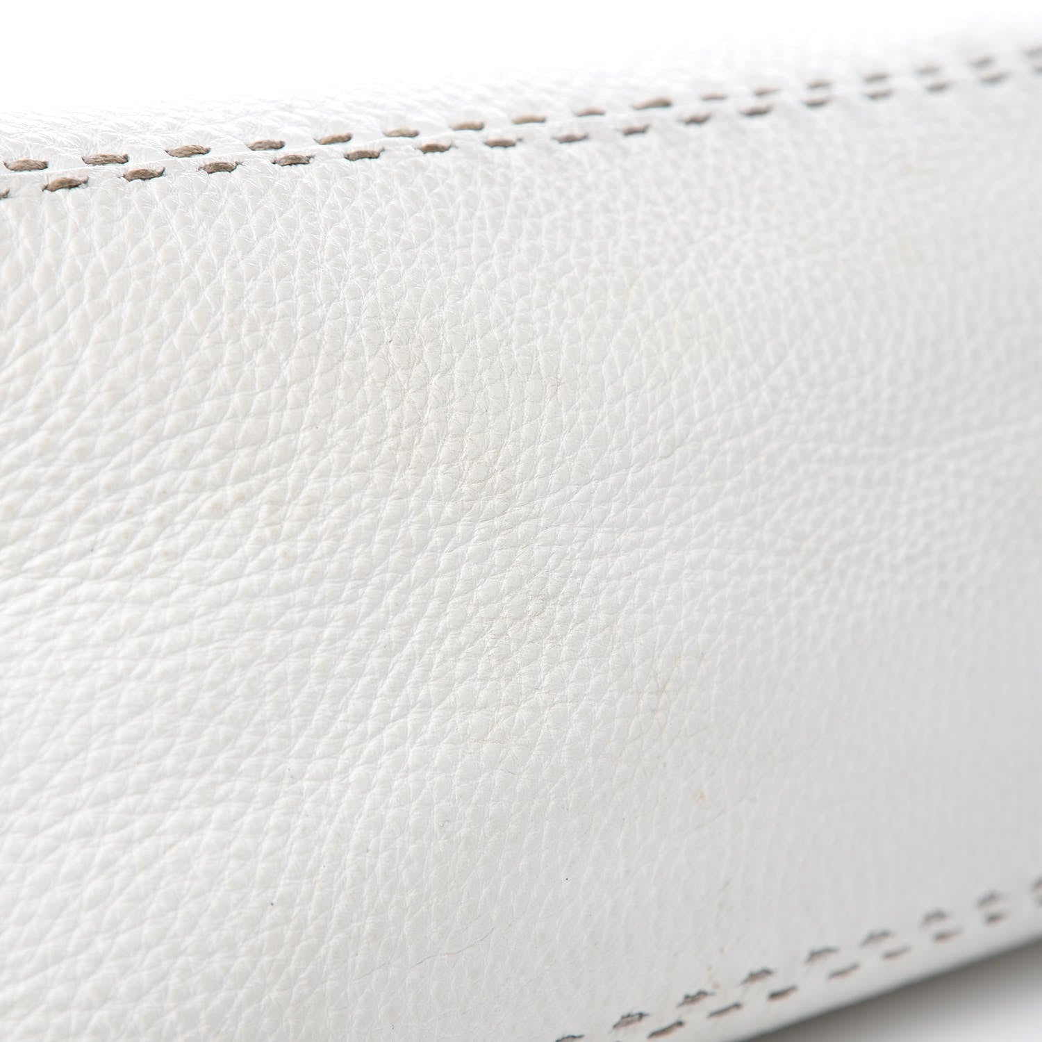 Fendi Calfskin Romano Selleria Chain Shoulder Bag White 10 of 11