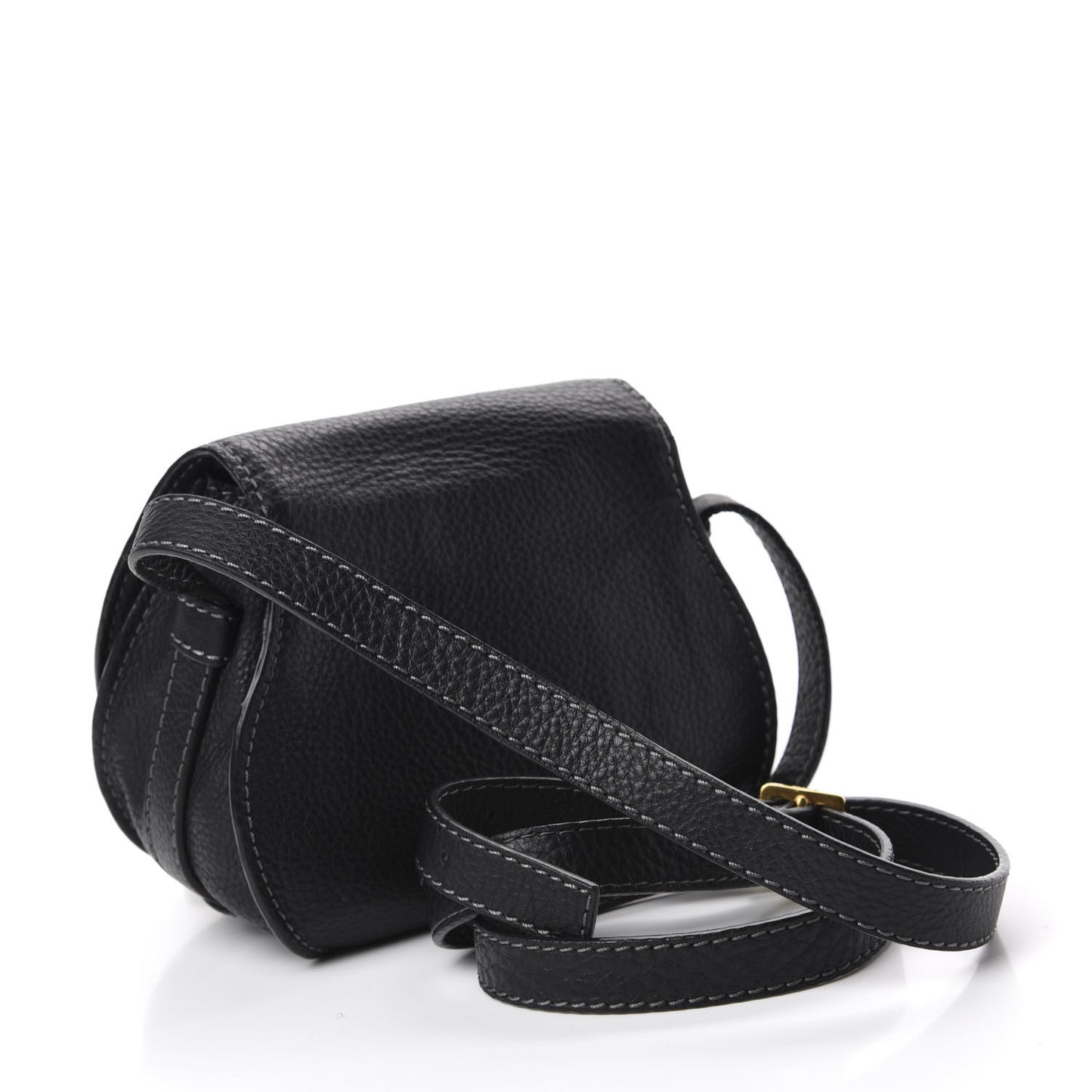 Calfskin Mini Marcie Round Crossbody Bag Black