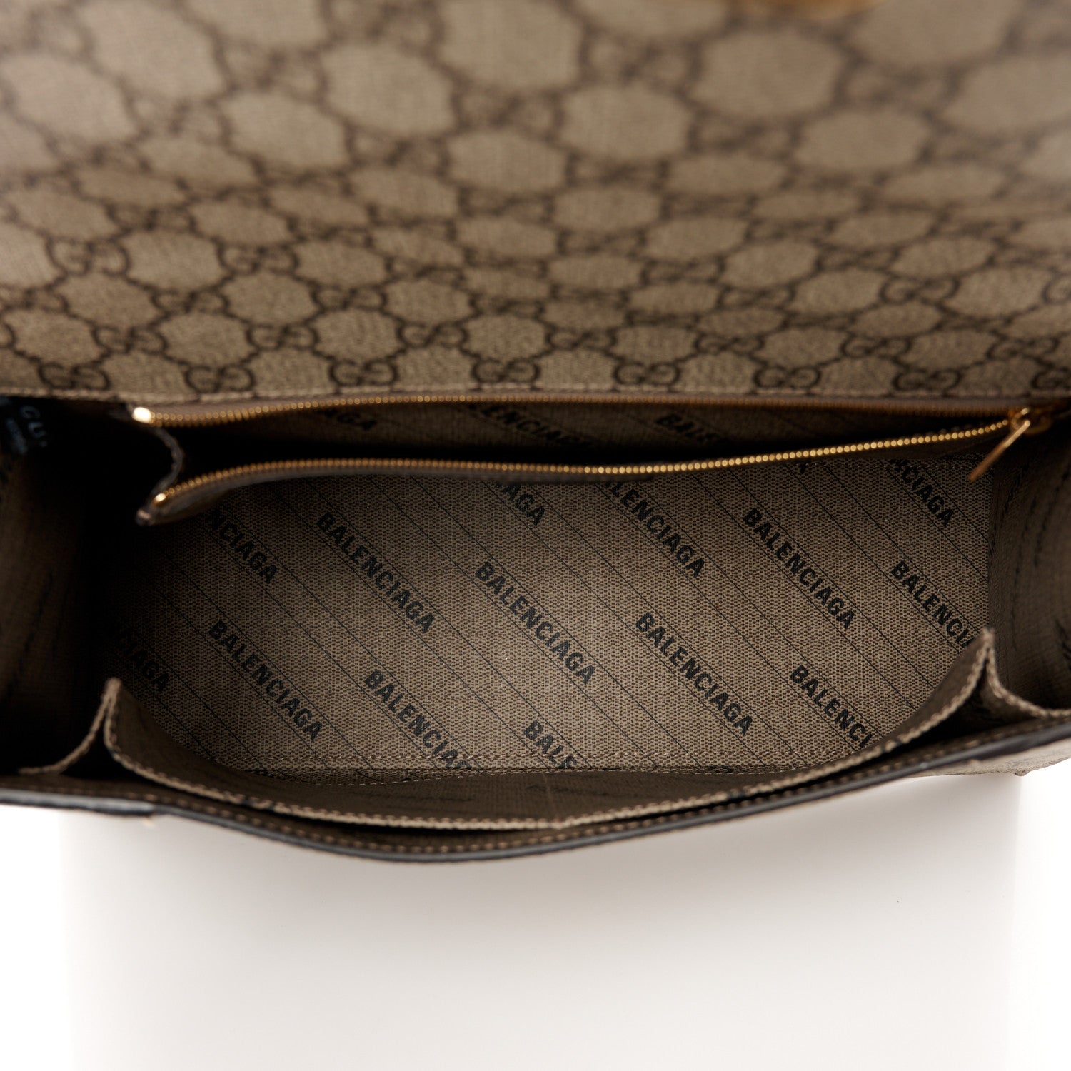 Balenciaga X GUCCI GG Supreme Monogram Medium Hourglass Top Handle Bag Beige Ebony 5 of 11