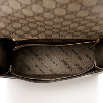 Balenciaga X GUCCI GG Supreme Monogram Medium Hourglass Top Handle Bag Beige Ebony 5 of 11