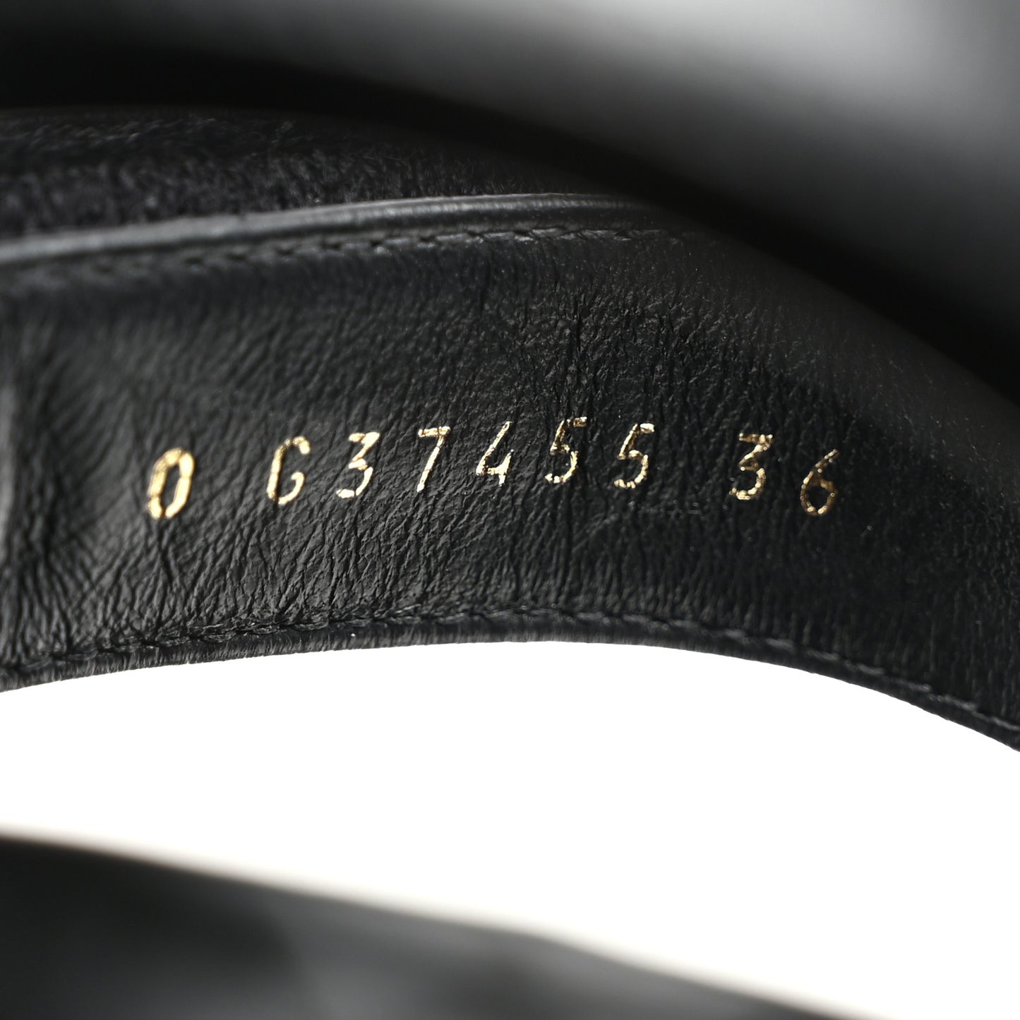 Shiny Calfskin Logo Platform Sandals 36 Black