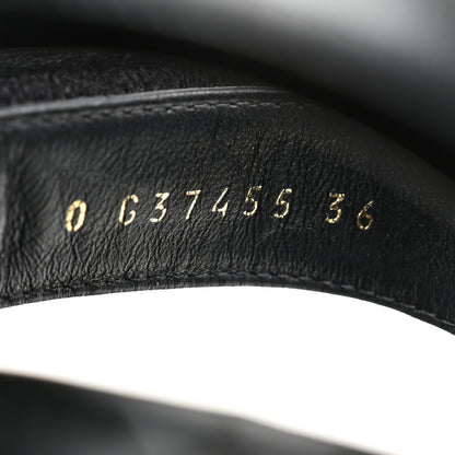 Chanel Shiny Calfskin Logo Platform Sandals 36 Black 7 of 9