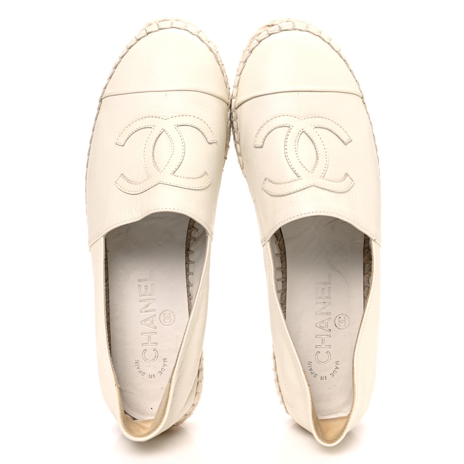 Chanel Lambskin CC Espadrilles 37 White 2 of 12