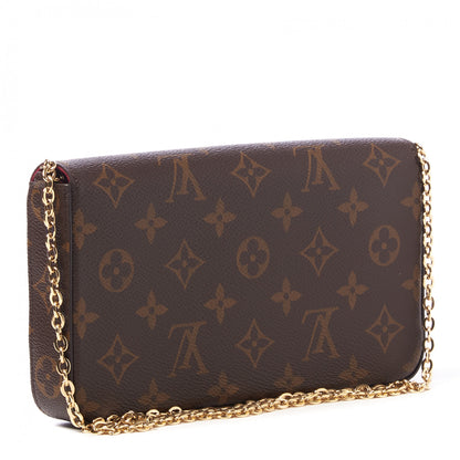 Louis Vuitton Monogram Pochette Felicie Chain Wallet Fuchsia 2 of 9