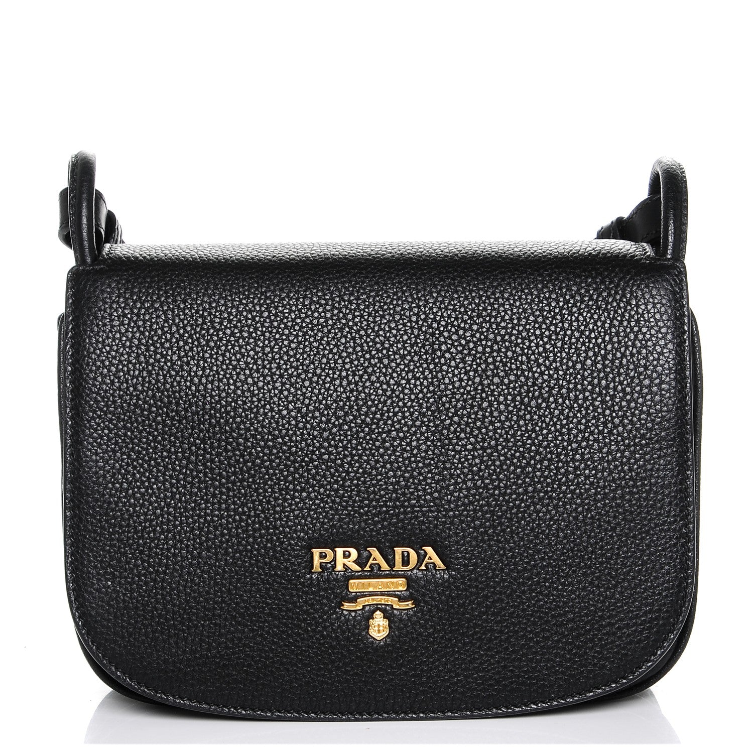 Prada Vitello Daino Saddle Bag Black 1 of 6